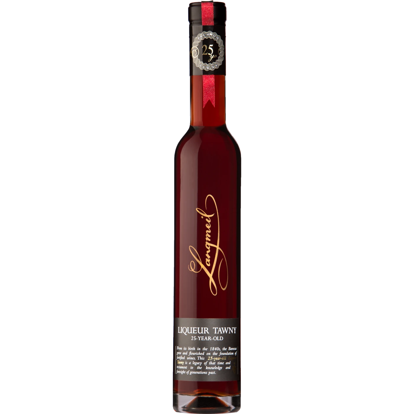 Langmeil Winery 25 Year Old Liqueur Tawny bottle, a rich and complex dessert wine, perfect for wine lovers from Barossa Valley.