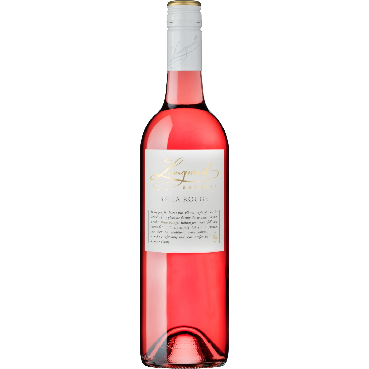 Langmeil Winery Bella Rouge Rosé bottle, a refreshing pink wine that captures the essence of summer, perfect for gifting and enjoying with friends.