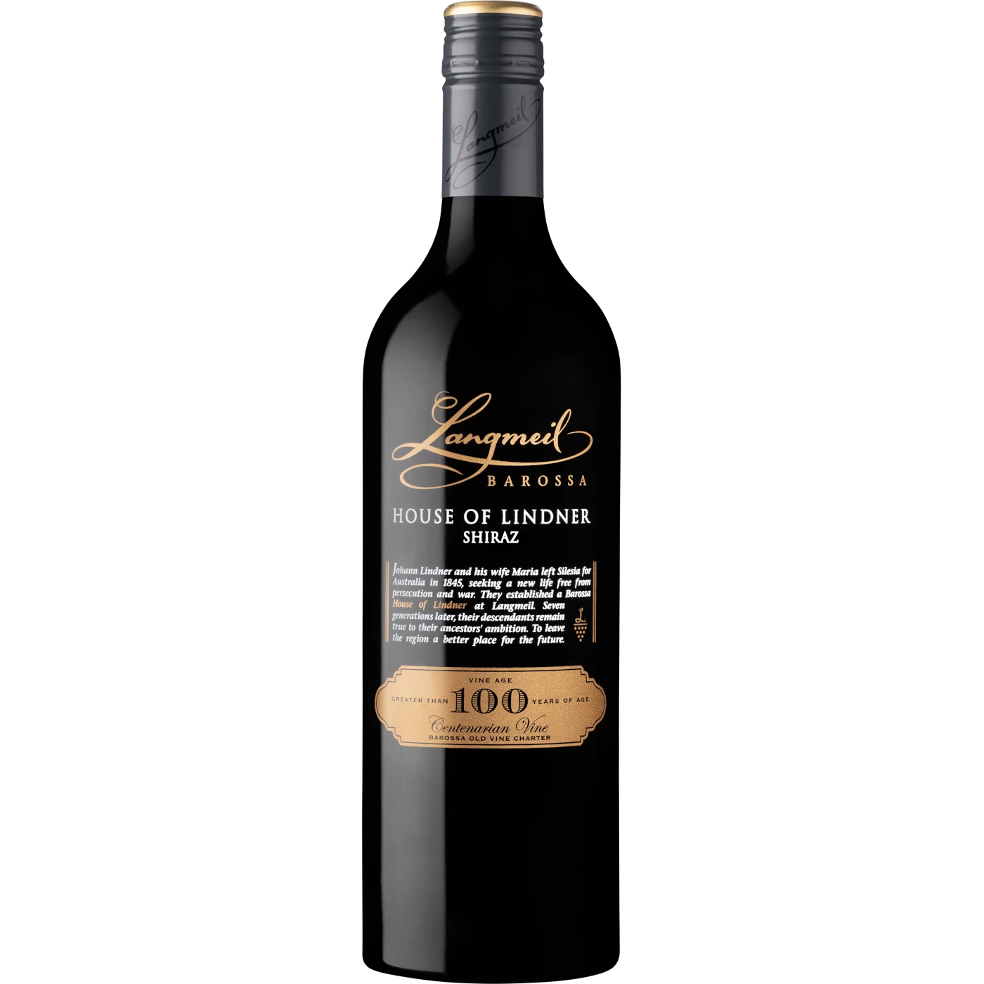 Langmeil Winery House of Lindner Shiraz bottle, showcasing the traditional winemaking techniques that make Barossa Valley wines renowned worldwide.