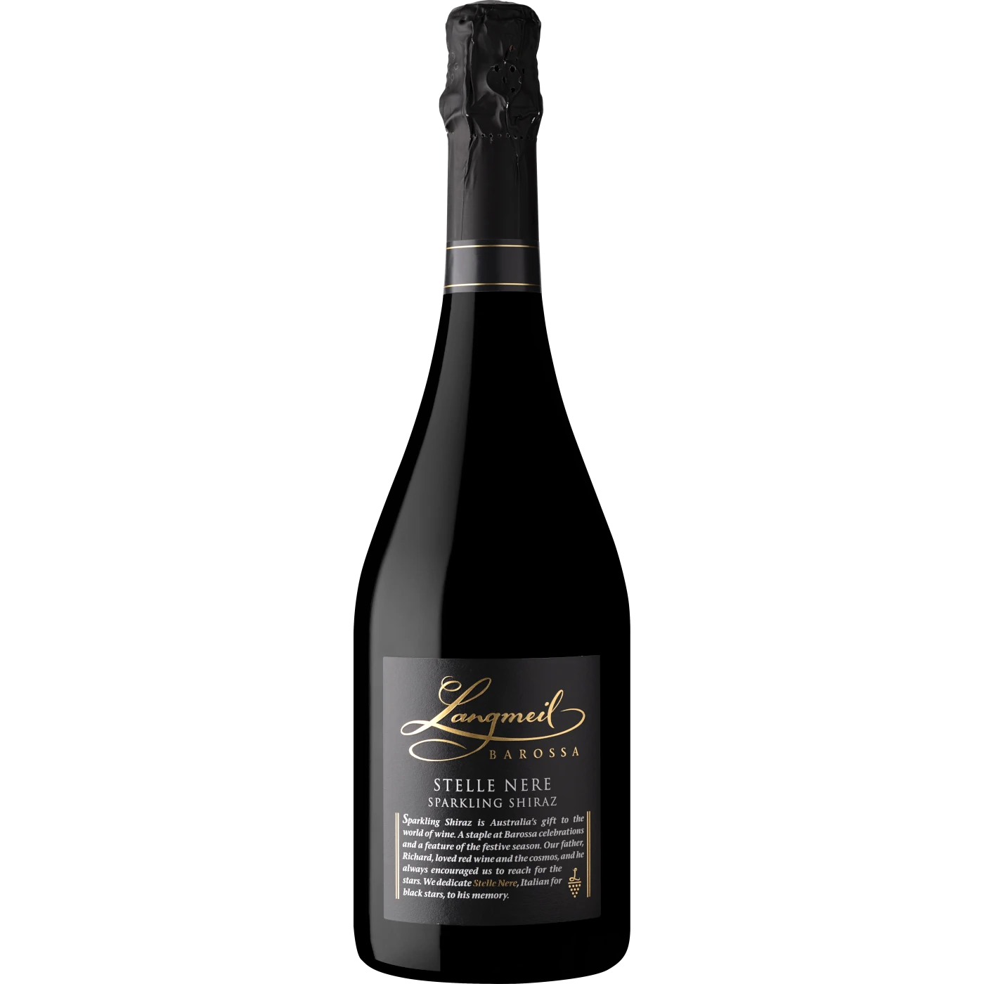 Langmeil Winery Stelle Nere Sparkling Shiraz bottle, a unique sparkling red wine from Barossa Valley, perfect for gifting and celebrating special occasions.